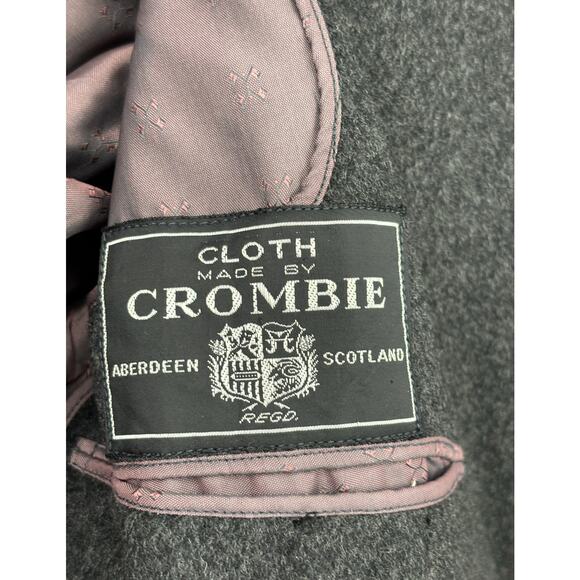 Vintage Cloth Made By Crombie Aberdeen Scotland Mens Overcoat Size 44 Gray - Picture 2 of 12